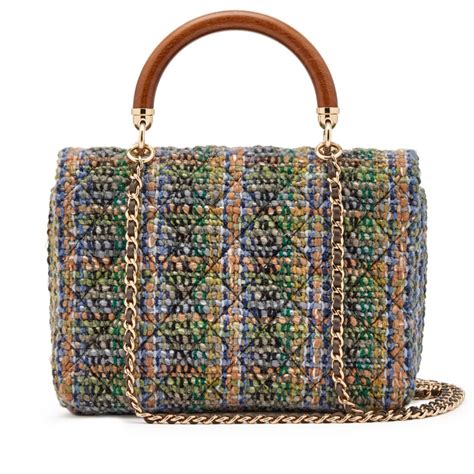 chanel knock on wood bag|Chanel Brown, Green, Blue And Grey Tweed Small Wood Knock .